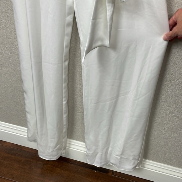 NWT Ramy Brook Helen Long Sleeve Lace Jumpsuit In Ivory Satin Sz 00 - Picture 5 of 14